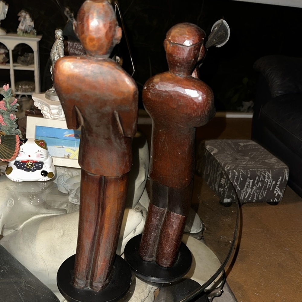 Pier 1 -Two sculptures Vintage Hand Carved Wooden
Jazz Musicians Set 15inches - Picture 2 of 8